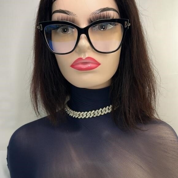 💯- New  - TOM FORD Optical TF5704-B BLack BLUE LIGHT TF5704 TF5704-F-B/0 Ey… - Picture 1 of 15